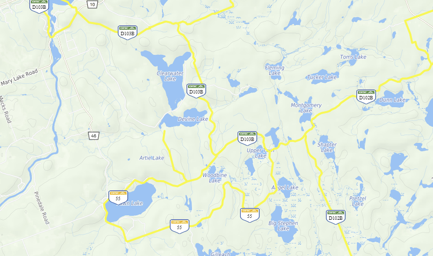 Snowmobile Trails Surrounding Clearwater Lake